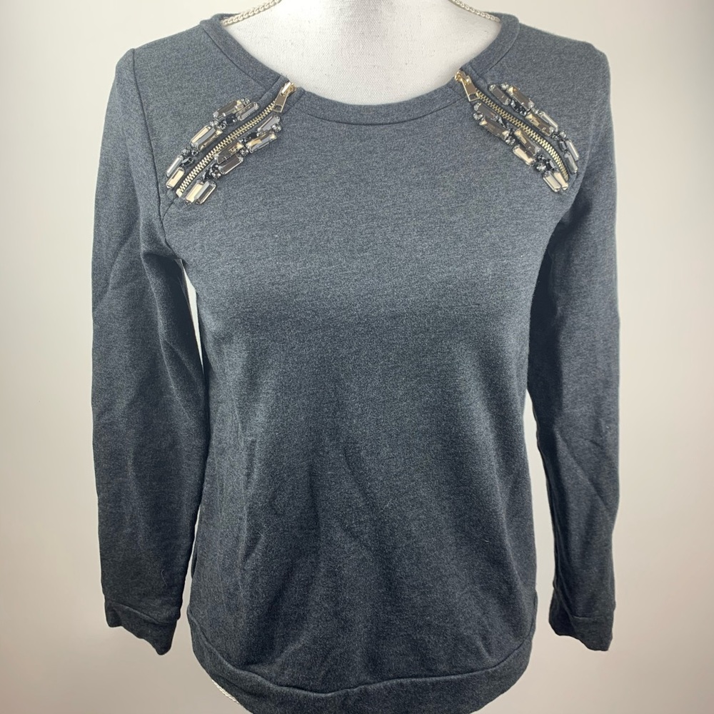 Ann Taylor Petite Gray Pullover Sweater SP